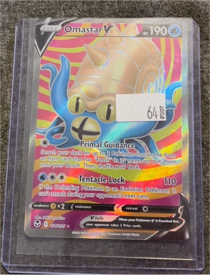 2022 Pokémon Silver Tempest #174 Omastar V — front
