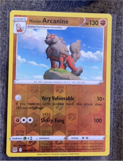 2022 Pokémon Lost Origin #084 Hisuian Arcanine — front