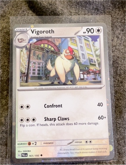 2023 Pokémon TCG Paldea Evolved #161 Vigoroth Cosmos Holo — front