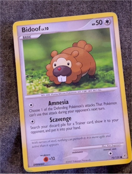 2007 Pokémon Diamond & Pearl #70 Bidoof — front