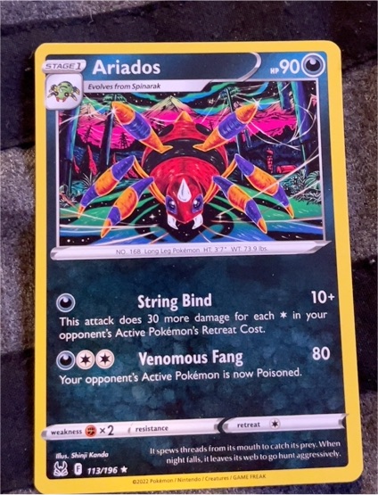 2022 Pokémon Lost Origin #113 Ariados — front