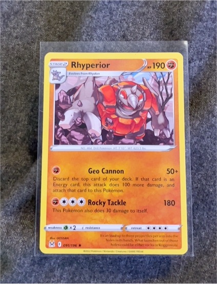 2022 Pokémon TCG Lost Origin #091 Rhyperior — front