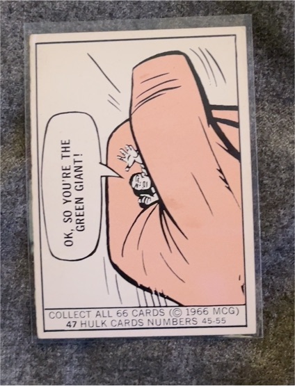 1966 Donruss Marvel Super Heroes #47 Incredible Hulk — front