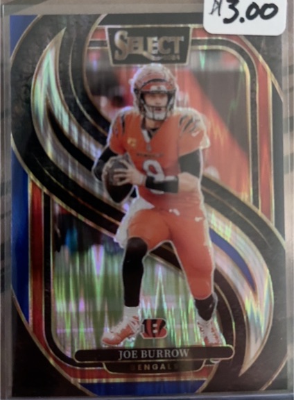 2024 Panini Select #127 Joe Burrow Black & Red Shock Prizm — front
