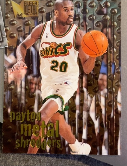 1996-97 Fleer Metal #144 Gary Payton Metal Shredders — front