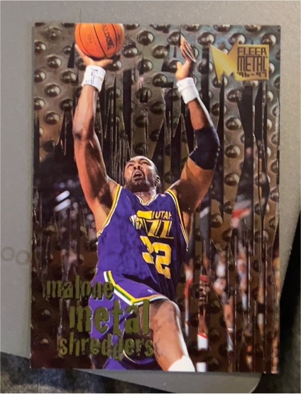 1996-97 Fleer Metal #141 Karl Malone Metal Shredders — front