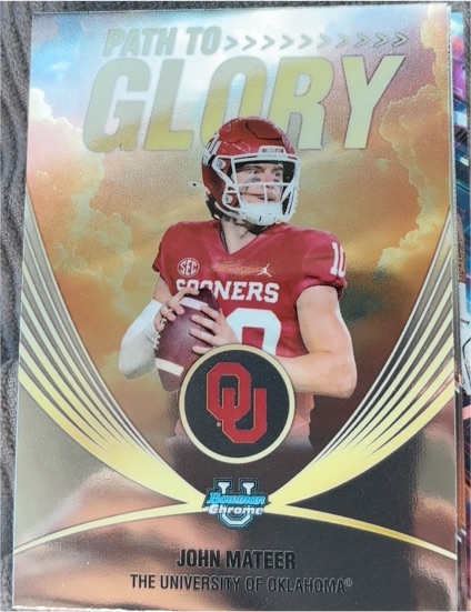 2025 Bowman University Chrome #PG-20 John Mateer Path to Glory — front