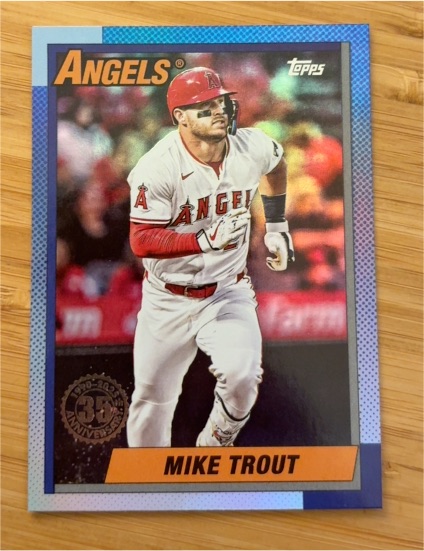 2025 Topps Update #U90-38 Mike Trout 1990 Topps Baseball 35th Anniversary — front