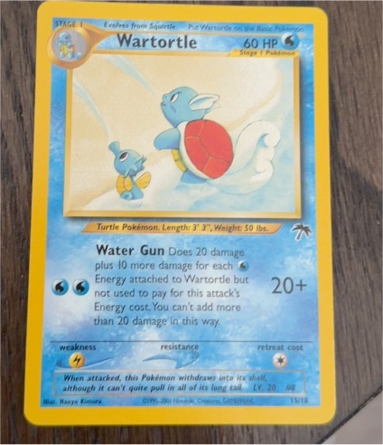 2001 Pokemon Southern Islands #15 Wartortle — front