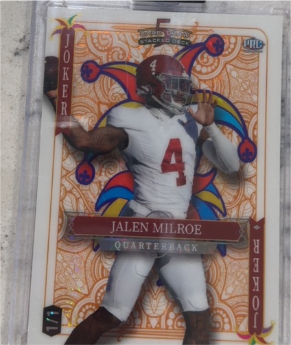 2024 Wild Card 5 Card Draw Stacked Deck Joker Jalen Milroe — front