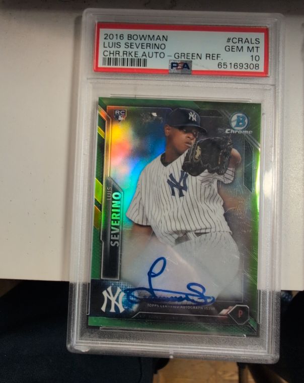 2016 Bowman Chrome #CRALS Luis Severino Rookie Auto Green Refractor — front