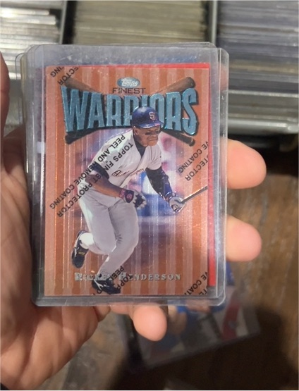 1997 Topps Finest #63 Rickey Henderson Warriors — front