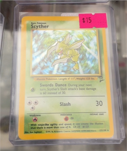 1995 Pokémon Jungle #10 Scyther — front