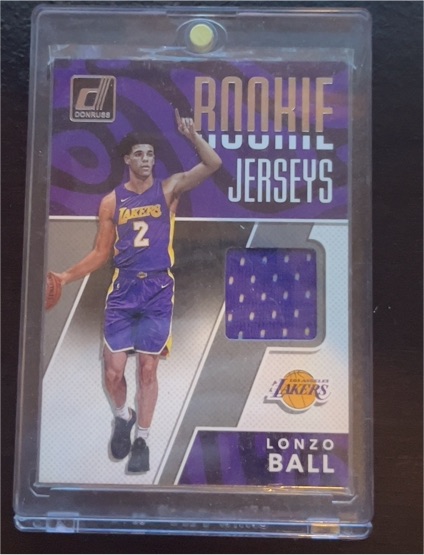 2017-18 Panini Donruss Rookie Jerseys #RJ-LB3 Lonzo Ball — front