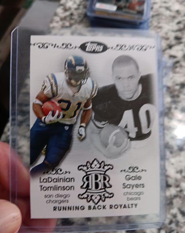 2007 Topps Running Back Royalty #RBR-ST LaDainian Tomlinson/Gale Sayers — front