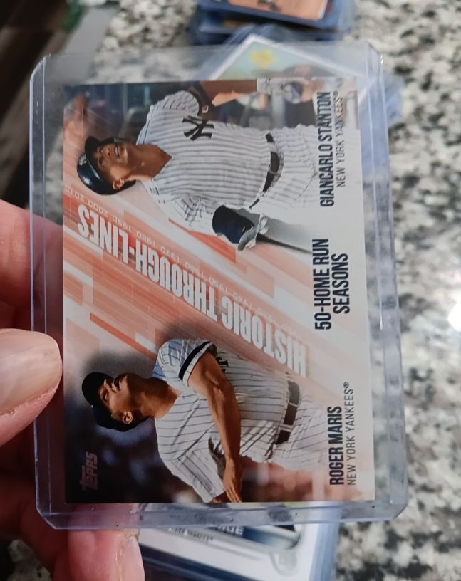 2019 Topps #HTL-20 Giancarlo Stanton / Roger Maris Historic Through-Lines — front
