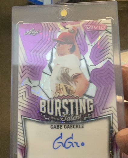 2025 Leaf Vivid Bursting with Talent Autograph Gabe Gaeckle — front