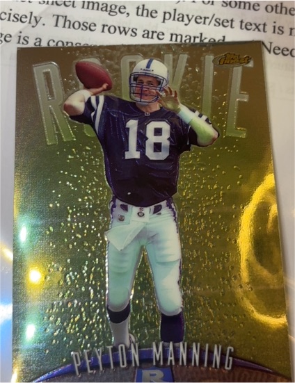1998 Topps Finest #121 Peyton Manning Rookie Card — front
