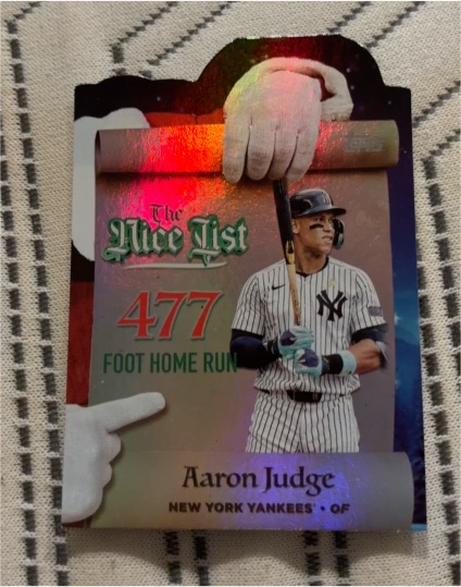 2025 Topps Holiday #MNL-20 Aaron Judge The Nice List 477 Foot Home Run — front