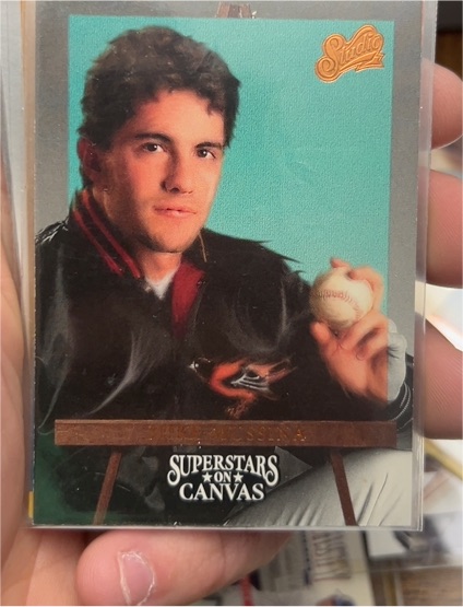 1993 Studio Superstars on Canvas #4 Mike Mussina — front