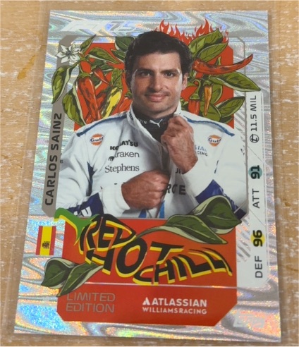 2025 Topps F1 Turbo Attax LE16 Carlos Sainz Red Hot Chilli — front