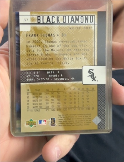 2000 Upper Deck Black Diamond #37 Frank Thomas — front