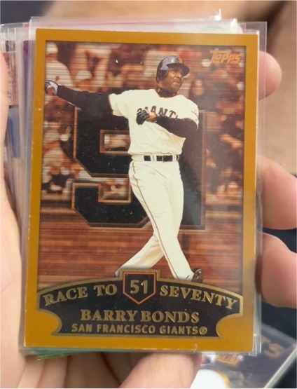 2002 Topps #365 Barry Bonds Race to Seventy — front