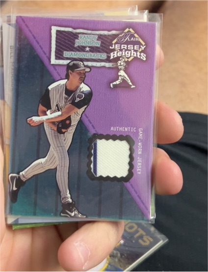 2002 Flair Jersey Heights #14 Randy Johnson — front