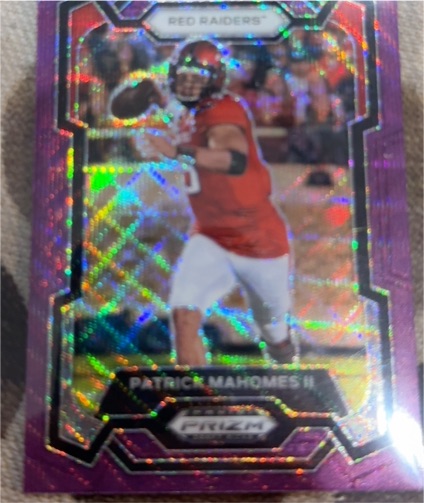 2024 Panini Prizm #Patrick Mahomes II Red Raiders Purple Wave Prizm — front