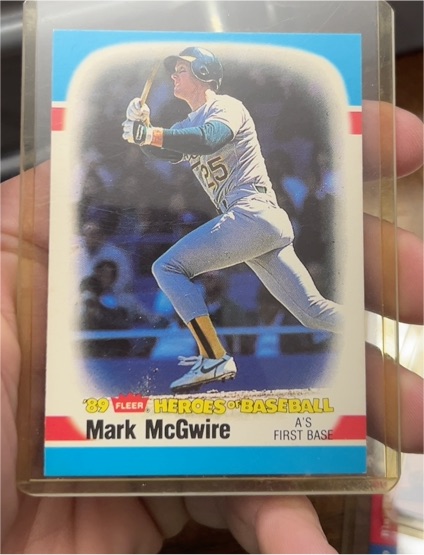 1989 Fleer Heroes of Baseball #28 Mark McGwire — front