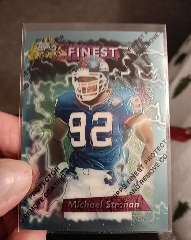 1995 Topps Finest #91 Michael Strahan — front
