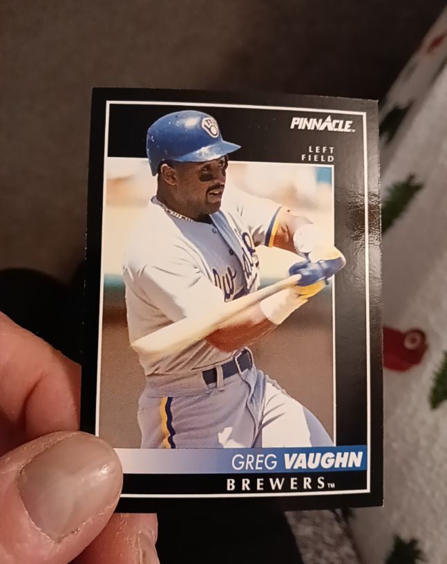 1992 Pinnacle #92 Greg Vaughn — front