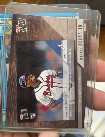2019 Topps #TN-10 Ronald Acuna Jr. 2018 Topps Now Review — front