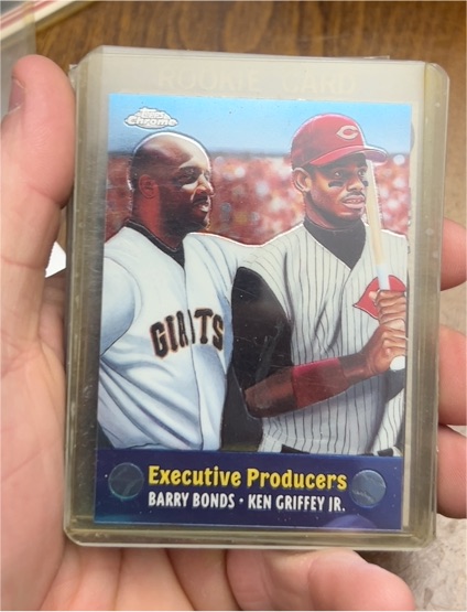 2000 Topps Chrome Combos #TC8 Barry Bonds Ken Griffey Jr Executive Producers — front