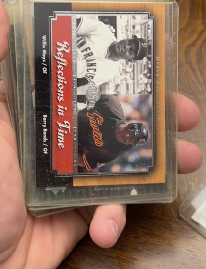 2001 Upper Deck Legends #R3 Willie Mays / Barry Bonds Reflections in Time — front