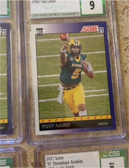 2021 Score 1991 Throwback Rookies #TB3 Trey Lance — front