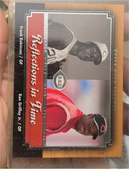 2001 Upper Deck Legends #R6 Frank Robinson / Ken Griffey Jr. Reflections in Time — front