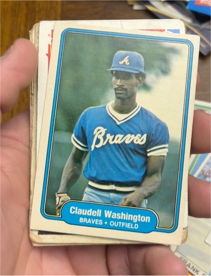 1982 Fleer #449 Claudell Washington Atlanta Braves — front
