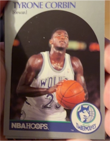1990 Hoops #186 Tyrone Corbin — front