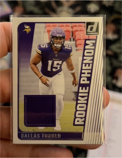 2024 Donruss Rookie Phenom Jerseys Dallas Turner #RPJ-DTU — front