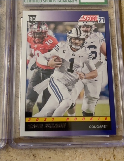 2021 Score 1991 Throwback #TB8 Zach Wilson Rookie — front