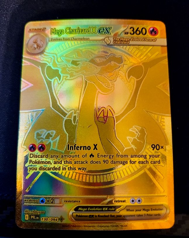 2025 Pokemon Phantasmal Flames #130 Mega Charizard X ex — front