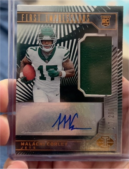 2024 Panini Illusions #115 Malachi Corley Rookie Patch Auto Bronze #/299 — front