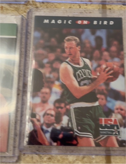 1992 SkyBox USA #102 Larry Bird Magic on Bird — front