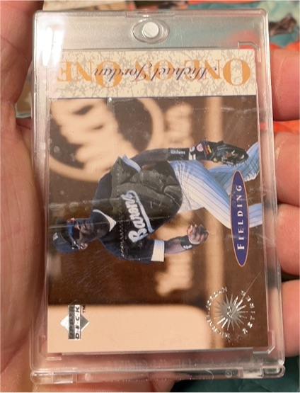 1995 Upper Deck Minor League #2 Michael Jordan One On One Fielding — front