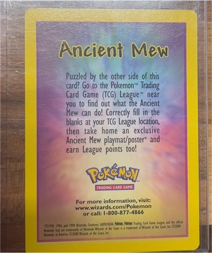 2000 Pokémon Ancient Mew Movie Promo — front