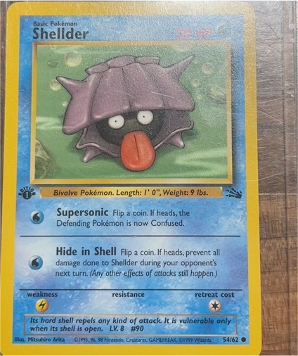 1999 Pokémon Fossil #54 Shellder — front