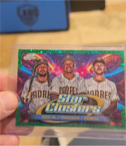 2025 Topps Chrome Cosmic Triple Star Clusters #TSC-5 Fernando Tatis Jr. / Manny Machado / Austin Merrill — front