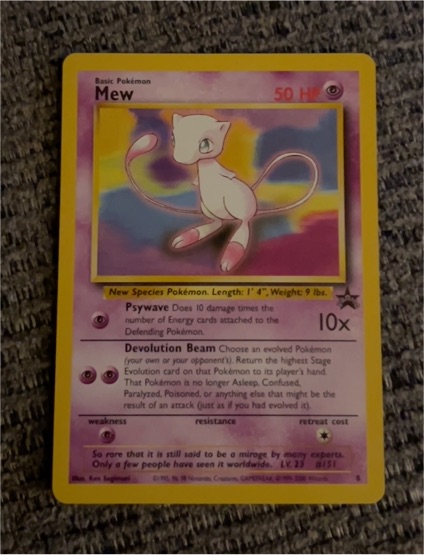 1999 Wizards of the Coast Black Star Promo #8 Mew — front