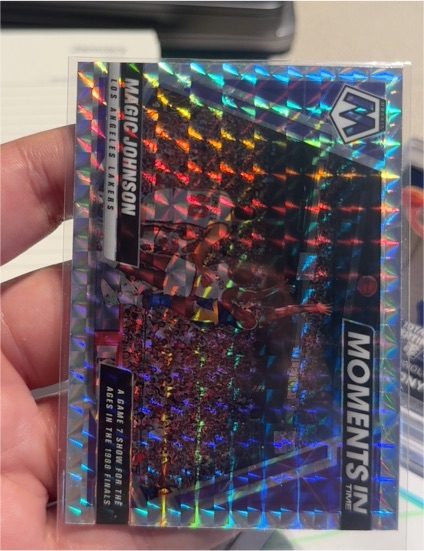 2021-22 Panini Mosaic Moments in Time Mosaic Prizm #20 Magic Johnson — front